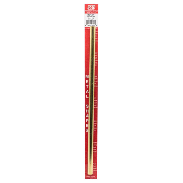 K&S Engineering K&S Metal Round Tube 7/16" D X 12" L Brass Carded 8137