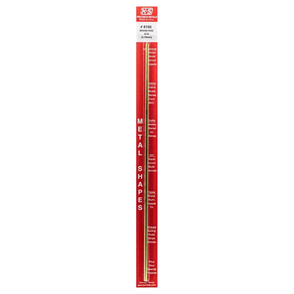 K & S Engineering K&S Solid Rod 3/16" D X 12" L Brass Carded 8166