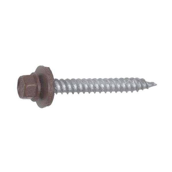 Grip-Rite Pro-Twist No. 9 Sizes x 1-1/2 in. L Hex Hex Head Screws w/Washers 1 lb. 91 pk - Case Of: 1 NHWNW91121BRN