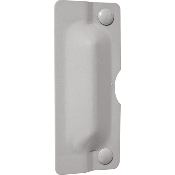 Prime-Line U 9500 Latch Guard Plate Cover - Protect Against Forced Entry, Easy to Install on Out-Swinging Doors - Gray (Single Pack), 3 in. x 7 in.