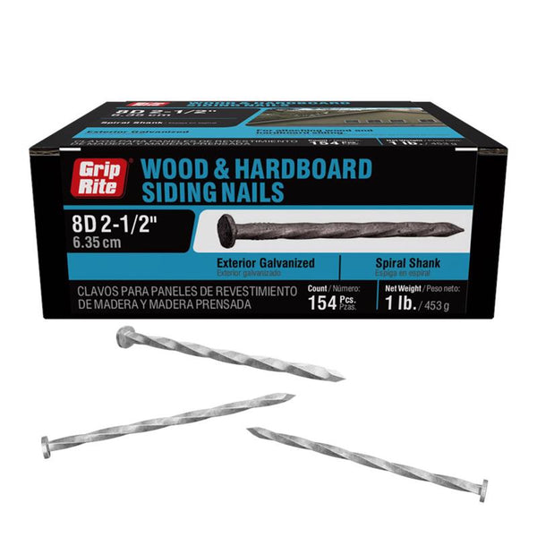 Grip-Rite 6D 2 in. Siding Hot-Dipped Galvanized Steel Nail Flat 1 lb. - Case of: 12 6HGSTHS1