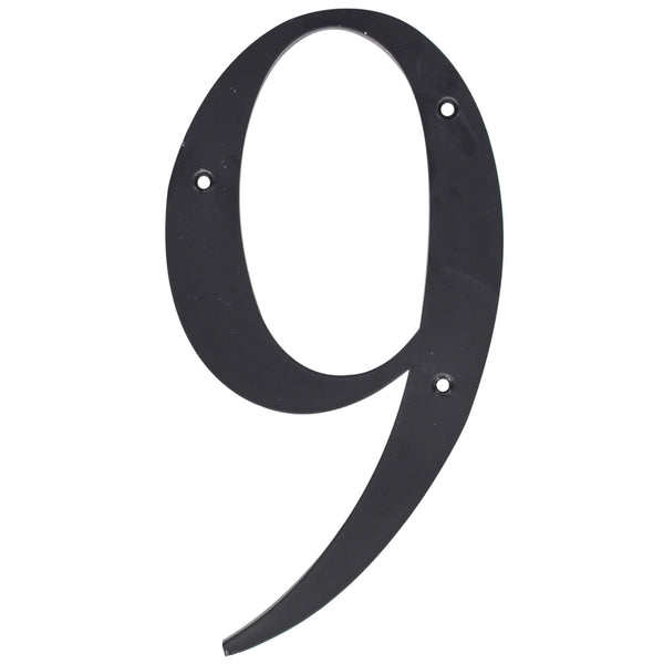 Hillman 6 in. Reflective Black Plastic Nail-On Number 9 1 pc. - Case of: 3;3 844819