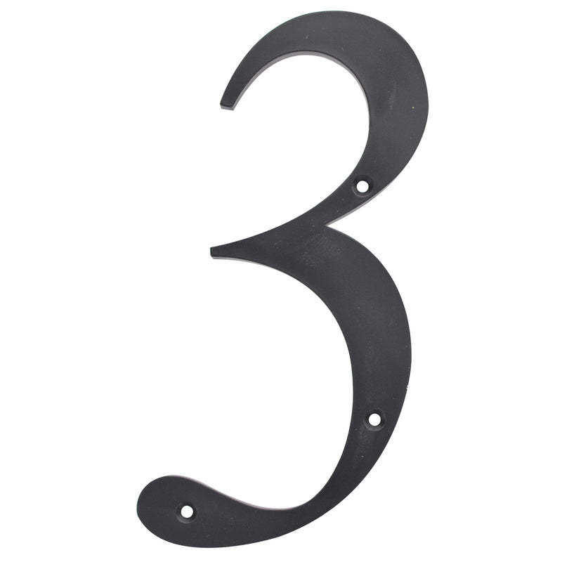 Hillman 6 in. Reflective Black Plastic Nail-On Number 3 1 pc - Case Of: 33
