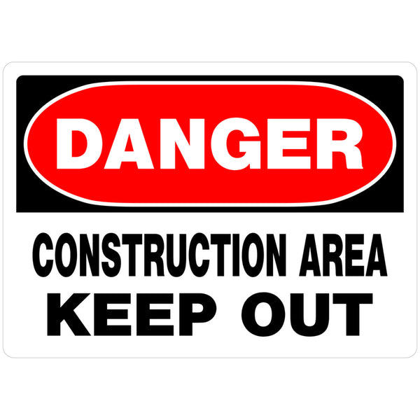 Hillman English White Construction Sign 10 in. H x 14 in. W - Case of: 6;6 842054