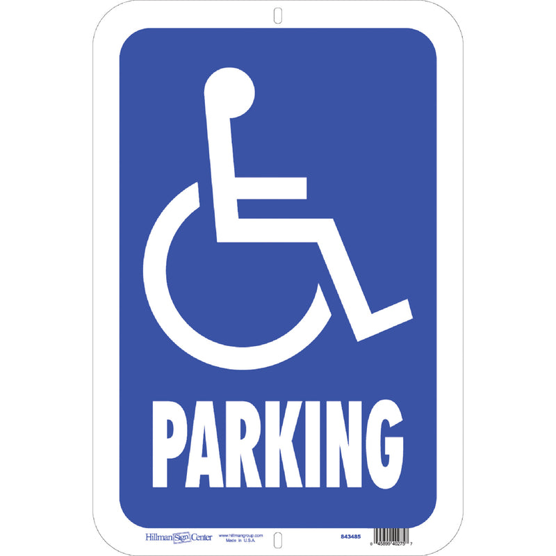 Hillman English Blue Handicap Sign 19 in. H x 15 in. W - Case of: 5;5