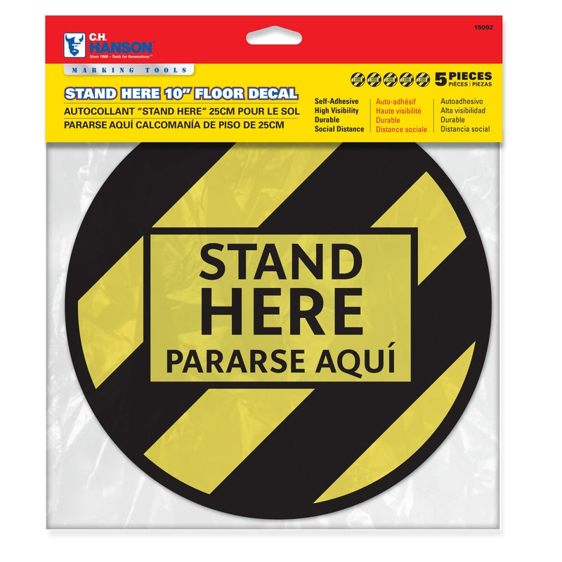 C.H. Hanson Stand Here 10" Floor Decal, 5 pk