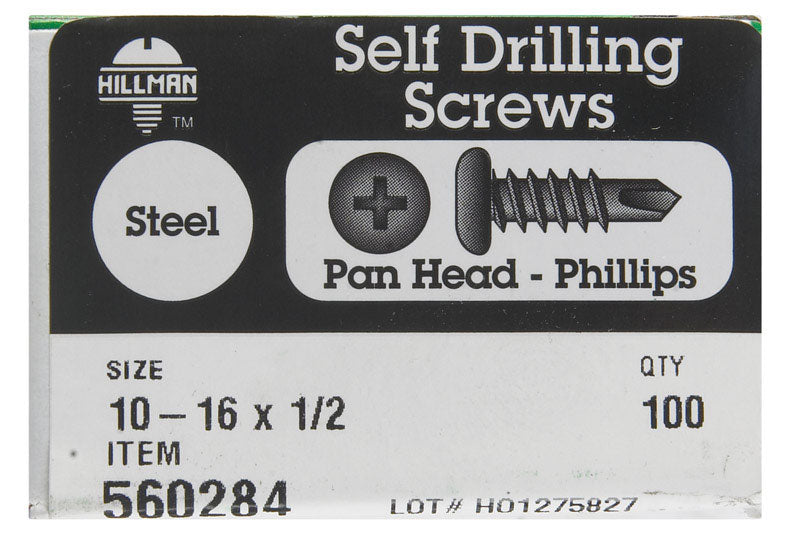 The Hillman Group 560284 10-16X1/2 PPH DRLL Screw, No Size