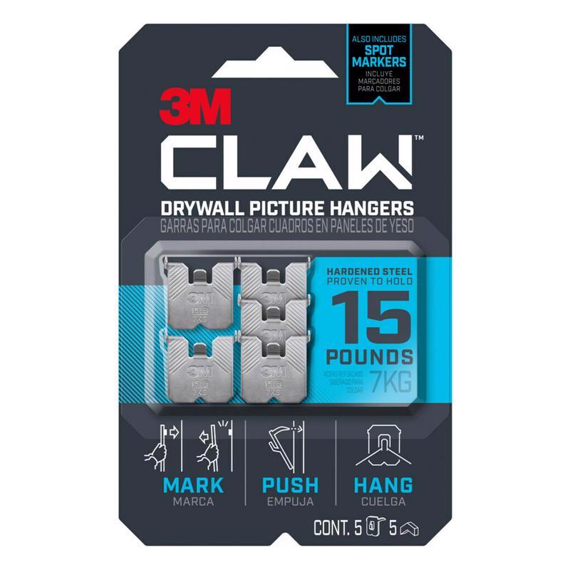 3M MMM3PH15M5ES 15 lbs Drywall Picture Hanger - Pack of 55 (5-Pack)