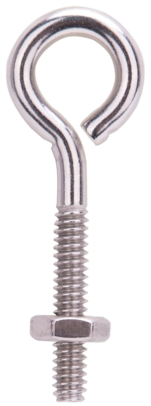 Prosource LR292 Eye Bolt, 3/16 in x 2 in, Stainless Steel
