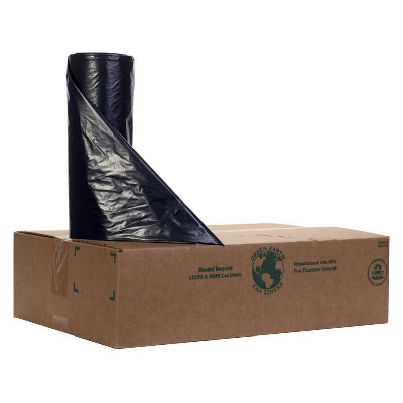 Noramco 5039035 45 gal Handle Tie Trash Can Liners Black - Pack of 150
