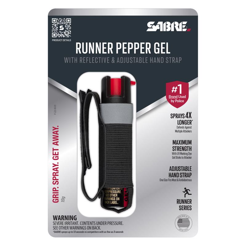 SABRE Maximum Strength Red Pepper Gel with UV Marking Dye and Adjustable Strap Runner Series