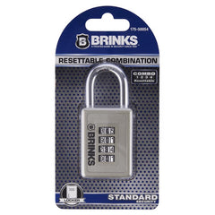 BRINKS - 40mm 4-Dial Resettable Sports Padlock - Zinc Die-Cast Body with Chrome Plated Shackle, Navy 175-50054