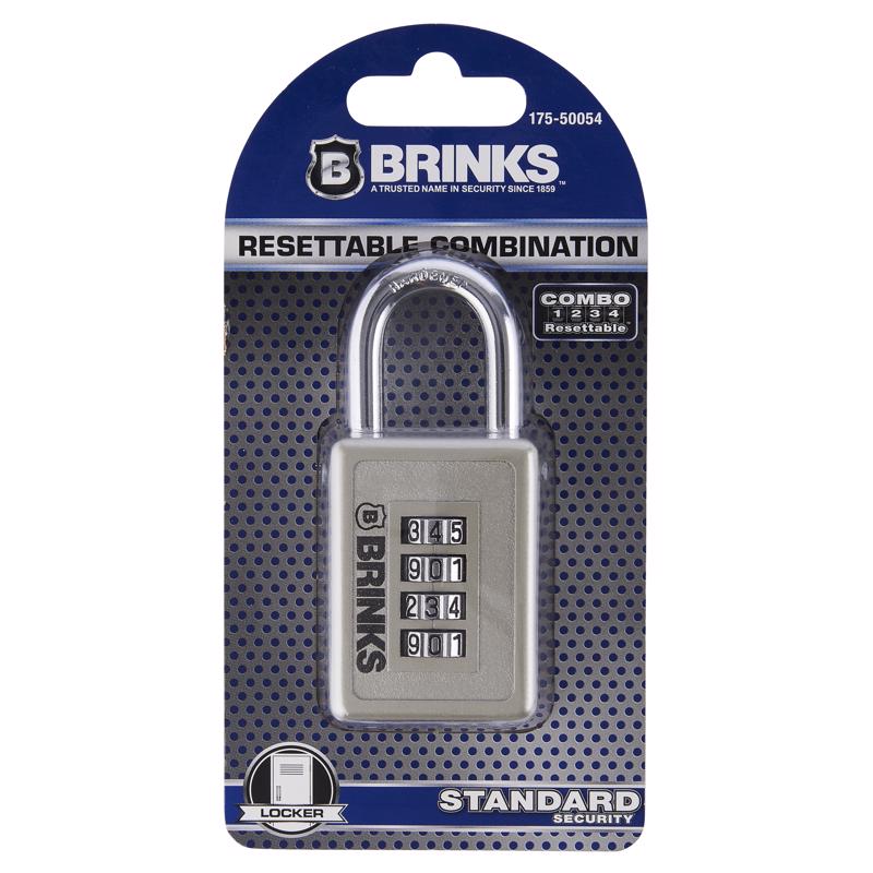 BRINKS - 40mm 4-Dial Resettable Sports Padlock - Zinc Die-Cast Body with Chrome Plated Shackle, Navy