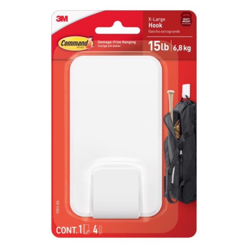 3M Command Hook, XXL Size, Super Strong, Load Capacity: 15.0 lbs (6.8 kg), 1 Piece CMXXL