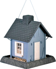 North States Village Collection - Blue Cottage Bird Feeder: Hanging Bird Feeder for Outdoors, Holds 5 Pounds of Seed 9085W