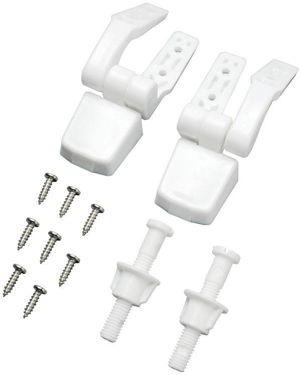 Plumb Pak PP835-34 Leaf Straight Universal Fit Toilet Seat Hinge, Plastic, 4" x 5", White