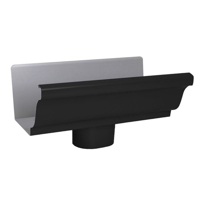 Amerimax 5051561 5.75 x 5.5 x 10 in. Black Aluminum K End with Drop