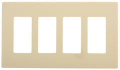 Eaton PJS264LA Decorator Screwless Wallplate, 4-Gang, Light Almond