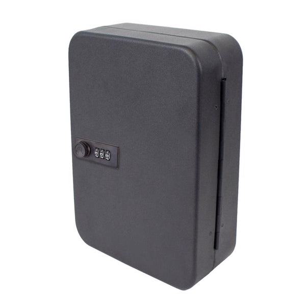 Lucky Line 20 Hook Combination Locking Metal Key Cabinet Organizer, Black (62700), 20 Hooks