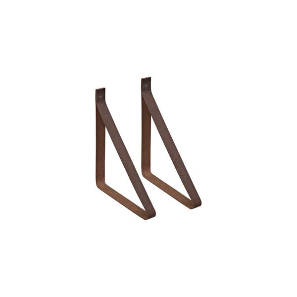 Dolle 5059097 9.4 x 1.2 x 9.8 in. Loop Leather Shelf Bracket Brown - Pack of 8 13435