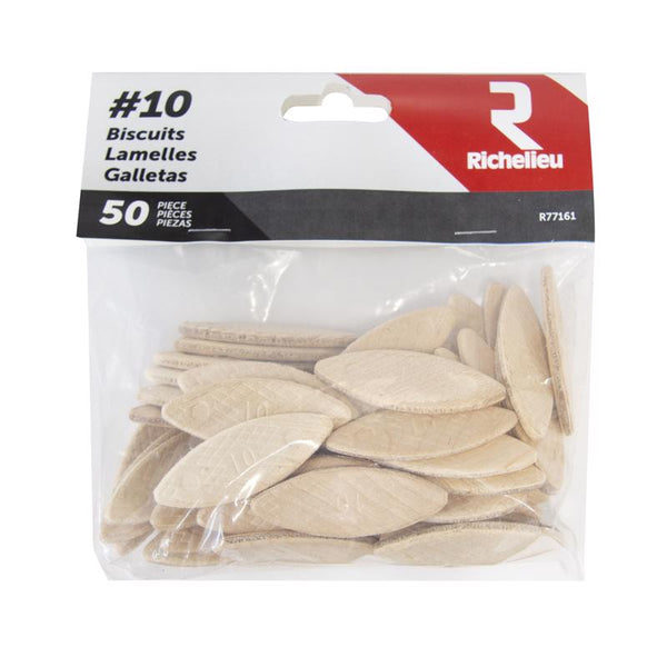 Richelieu 5059246 2.25 in. Flat Wood Plate Joining Biscuits Natural - 50 per Pack - Pack of 5 R77161