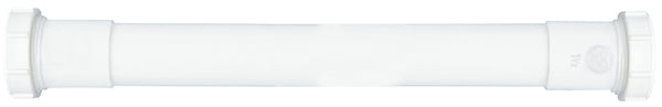Plumb Pak PP42-16W Extension Tube, 1-1/4 in Dia X 16 in L, Slip Joint, Double Ended, Plastic, 1-1/4" x 16", White
