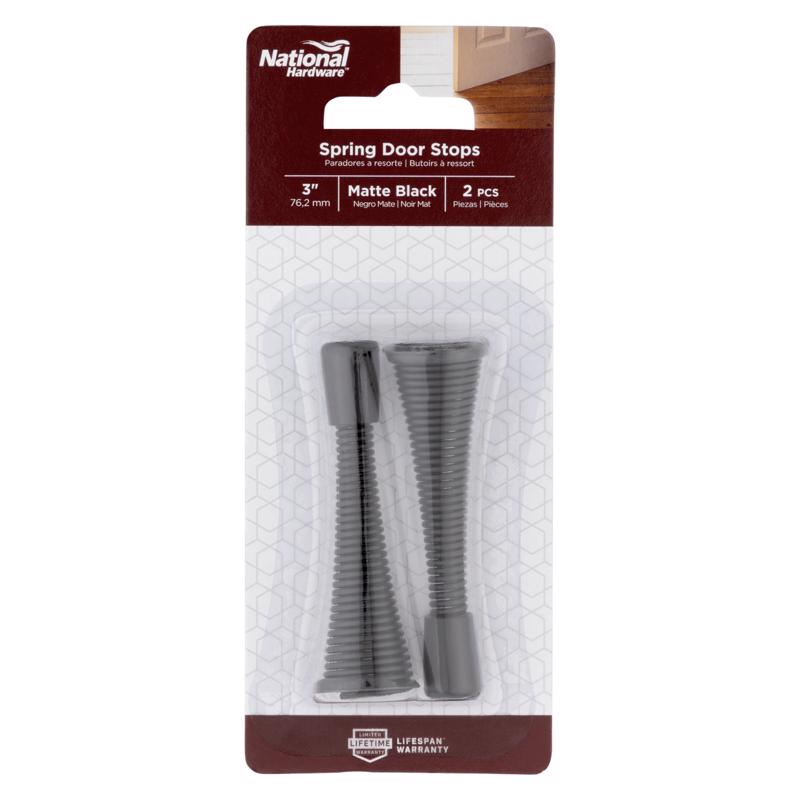 232 4" Spring Door Stop 2/pk - Matte Black