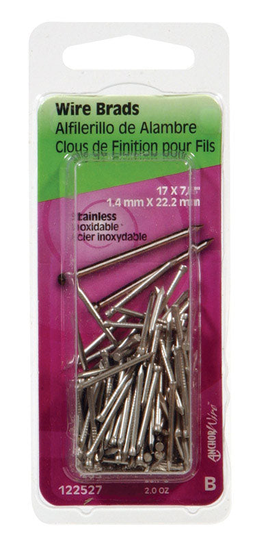Hillman Stainless Steel Brad 7/8 " 17 Ga Viewpack 2 Oz