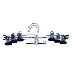 Closetselect C66300-CH Silver Metal Skirt and Slack Hangers, 3 pack