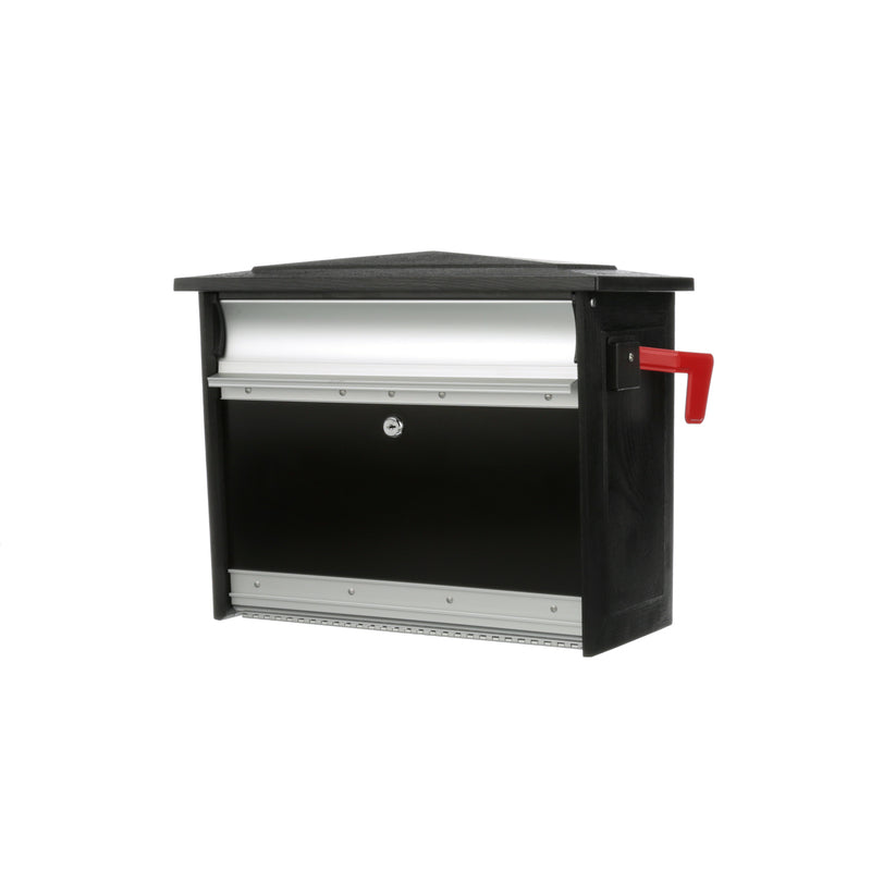 Gibraltar Mailboxes Mailsafe Medium Capacity Aluminum Black, Wall-Mount Mailbox, MSK00000