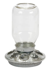 Glass Jar Chick Feeder - Little Giant - Mason Jar Baby Chick Feeder, 1 Quart (Item No. MJ9810)