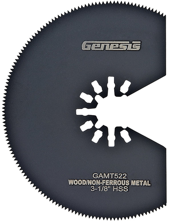Genesis GAMT522 Universal Quick-Fit 3 1/8" HSS Segmented Oscillating Multi-Tool Quick-Release Flush Saw Blade