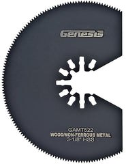 Genesis GAMT522 Universal Quick-Fit 3 1/8" HSS Segmented Oscillating Multi-Tool Quick-Release Flush Saw Blade