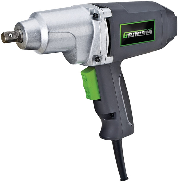 Genesis GIW3075K 7.5 Amp 1/2" Impact Wrench Driver Kit with Detent Pin Square Drive Anvil, 4 Sockets, and Heavy-Duty Storage Case