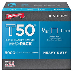 Arrow Fastener 505IP Heavy Duty T50 Staples for Upholstery, Construction, Furniture, Crafts, 5/16-Inch Leg Length, 3/8-Inch Crown Size, 5000-Pack