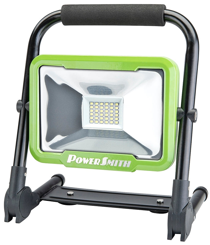POWERSMITH Rechargeable Work Light 3000 Lumens with Foldable Base, USB Port for Charging Mobile Devices and All Metal Housing with Stand PWLR030FM