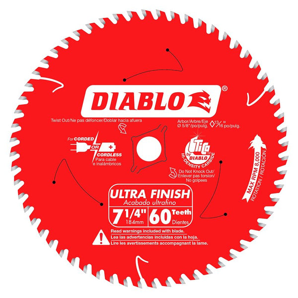Freud Diablo 7-1/4'' 60T Diablo Finish Work Circular Saw Blade D0760X