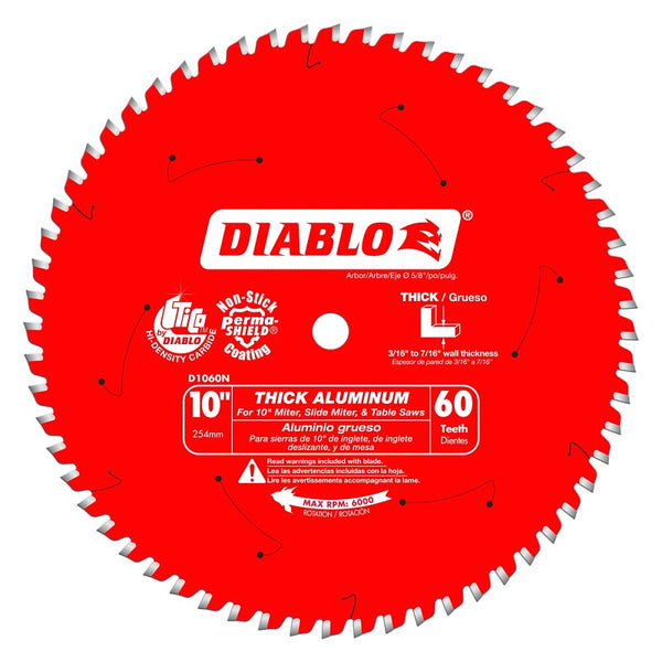 Diablo Saw Blade - 10" Diameter, 60 TCG Teeth, 5/8" Arbor D1060N