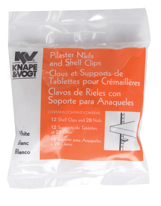 Knape & Vogt, 3/4" x 5/8", White 256SP-WH 256SPWH Shelf Supports
