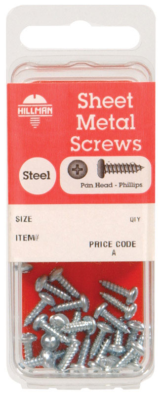 Hillman 8 Sizes x 3/8 in. L Phillips Pan Head Zinc-Plated Steel Sheet Metal Screws 20 pk