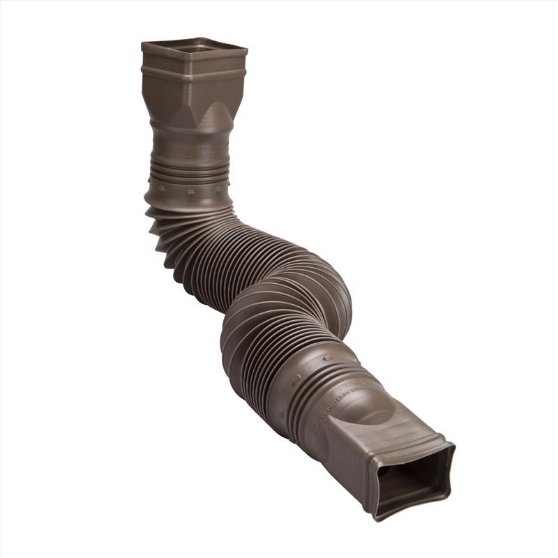 Amerimax Flex-A-Spout 4.5 in. H x 4.5 in. W x 25.5 in. L Brown Vinyl Downspout Extension