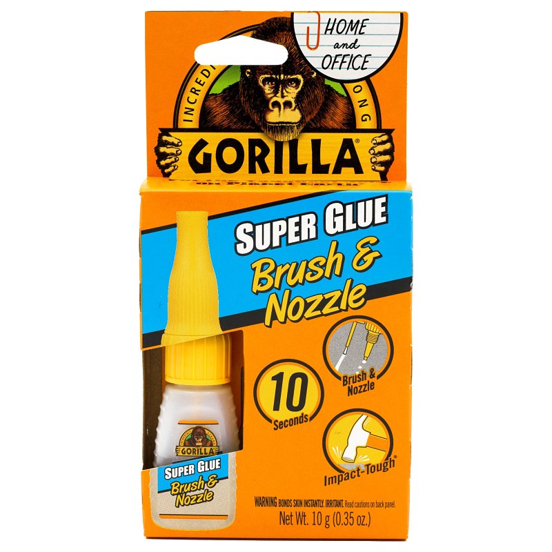 GORILLA Super Glue 2 Way BRUSH or NOZZLE High Strength Dries Clear .35oz 7500102