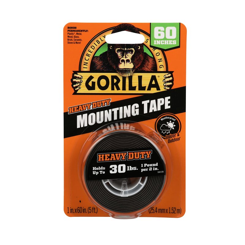 Gorilla Glue Gorilla Double-Sided Heavy Duty Mounting Tape 1"X60"-Black