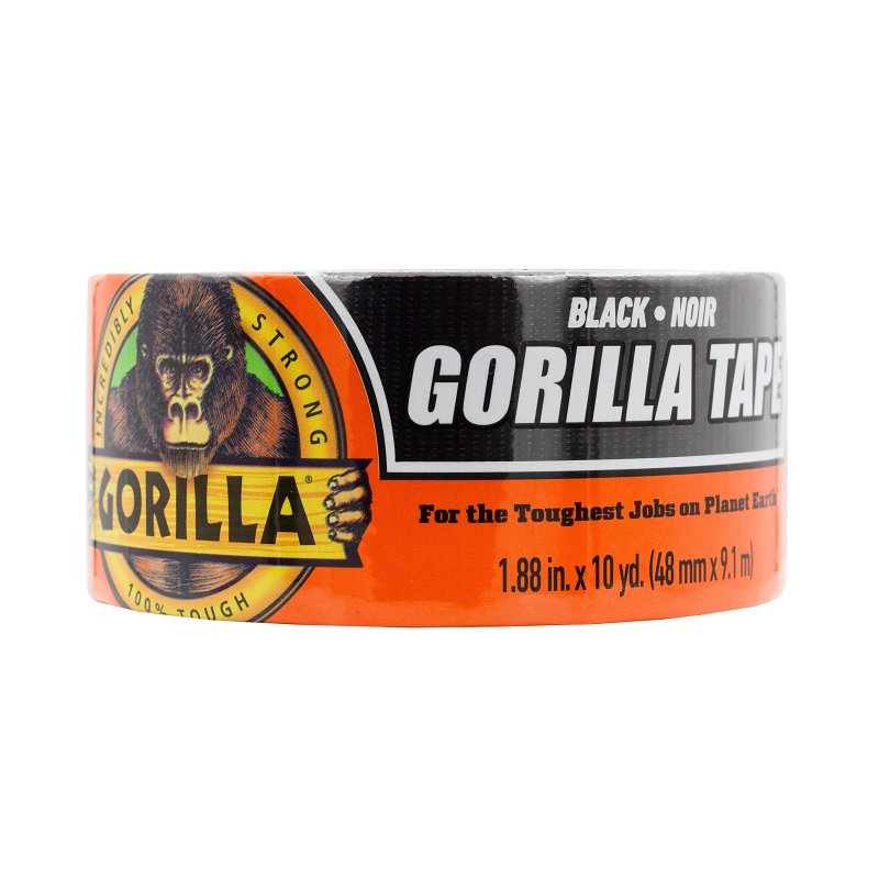 Gorilla Black Duct Tape, 1.88" x 12 yd, Black, (Pack of 1)