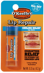 O'Keeffe's Cooling Relief Lip Repair Lip Balm for Dry, Cracked Lips, Stick,, (Pack of 1) K0710108