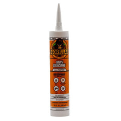 Gorilla Waterproof Caulk & Seal Silicone Sealant, 10oz Cartridge (Pack of 1) - White Caulking Sealant for Kitchen, Window, Bath, Marine, Door and More 8060002