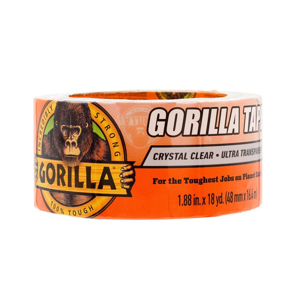 Gorilla Crystal Clear Repair Duct Tape, 1.88" x 18 yd, Clear, (Pack of 1) 6060002