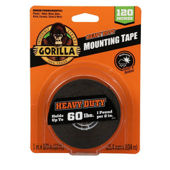 Gorilla Heavy Duty, Extra Long Double Sided Mounting Tape, 1" x 120", Black, (Pack of 1) 102441