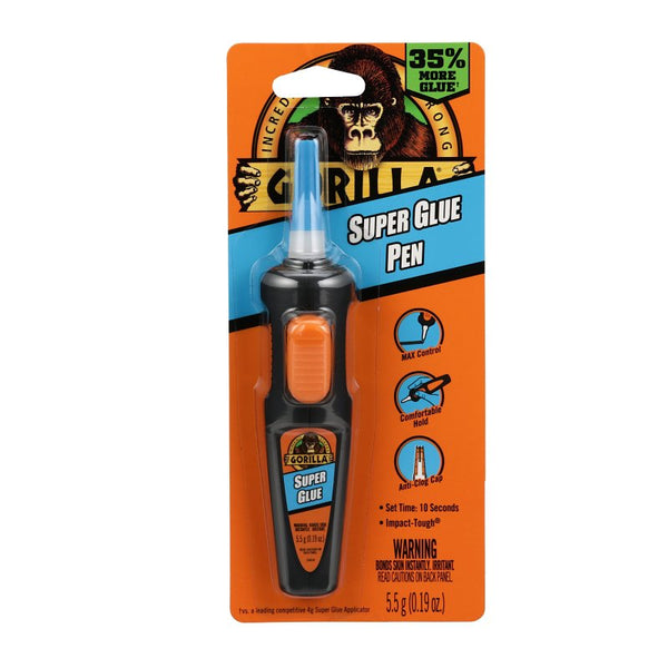 Gorilla Super Glue Pen, 6 Gram, Clear (Pack of 1) 104408