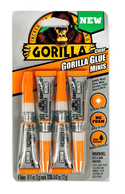 Gorilla 4541702 Glue Minis, Clear, 3-gm., 4-Pk. - Quantity 6 (6-Pack)